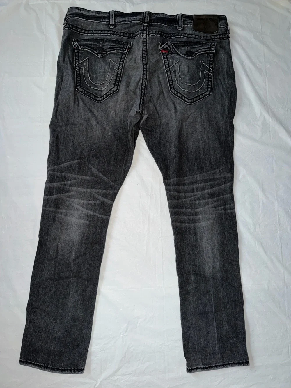 True Religion Men's Black Distressed Skinny Jeans